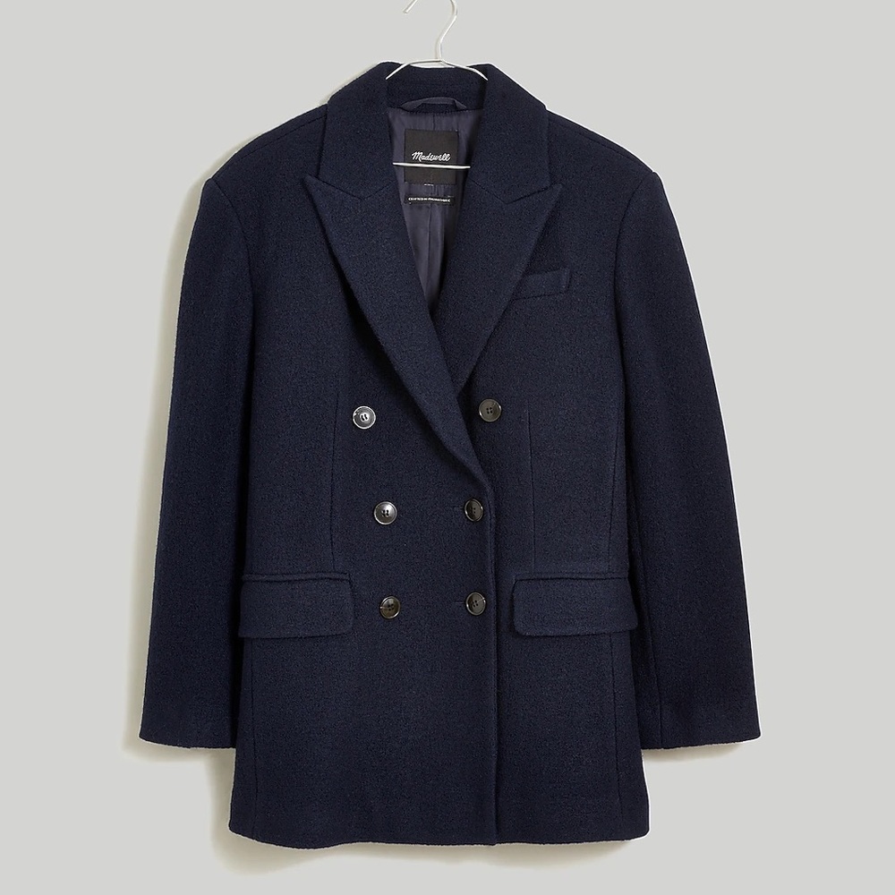 Madewell Oversized Wool Navy Coat Size 4